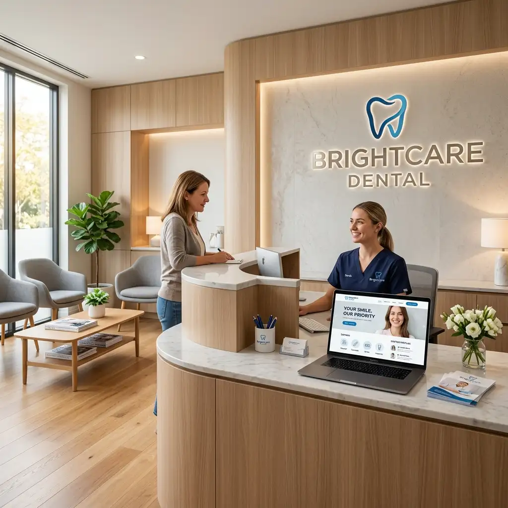 dental clinic reception with laptop 202607190028 converted